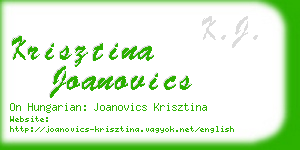 krisztina joanovics business card